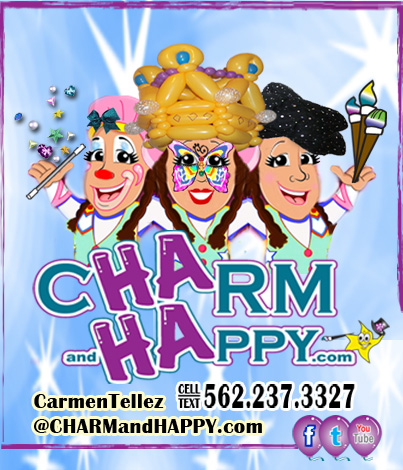 CharmandHappy.com Carmen Tellez Whittier party entertainment balloon art face painter whittier balloon art los angeles oc orange county socal