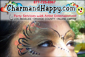 CharmandHappy.com Los Angeles Face Painter Whittier Downey Santa Fe Springs Norwalk Fullertaon Brea Montebello Commerce Long Beach