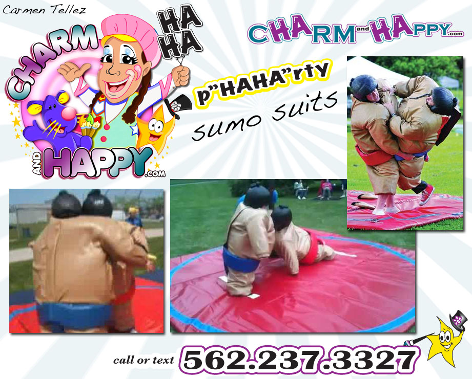 CharmandHappy.com Company Event Entertainment Los Angeles birthday party Whittier sumo suit rentals wrestling 562.237.3327 SoCal