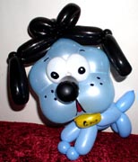 blue bull dog puppy balloon art