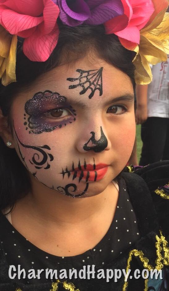day of the dead half face painting designs