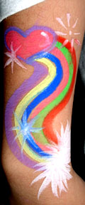 Heart with rainbow arm painting